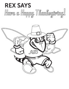Thanksgiving Rex coloring page